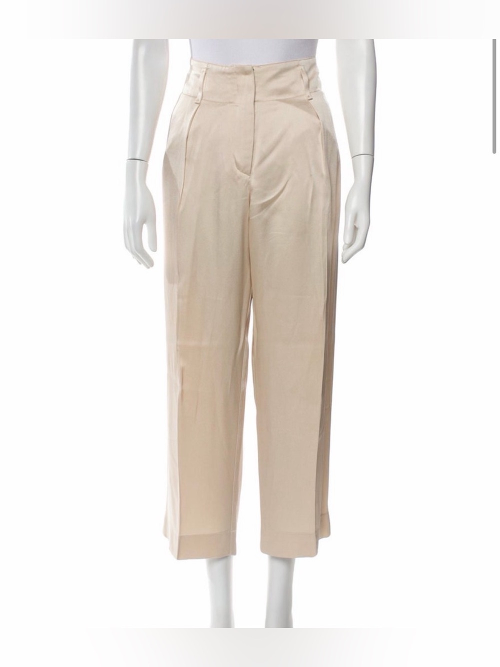 High-Rise Wide-Leg Cream Trousers